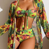 Glenda - Bikini com Saia de Flores