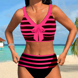 Laluna® | Bikini Listrado de Cintura Alta
