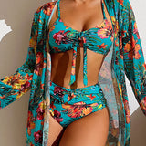 Glenda - Bikini com Saia de Flores