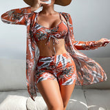 Laluna® | Conjunto de Bikini de 3 peças com Estampa